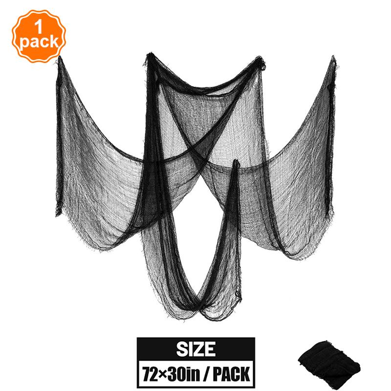 Halloween Decoration Black White Creepy Cloth Spooky Gauze Fabric Window Door Cover Scary Party Horror House Props Hallow Favors