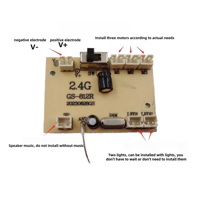 1 Set 6CH 2.4G Transmitter Receiver Board Radio System With RC Remote Control For Vehicles Trucks RC Car Model Modification