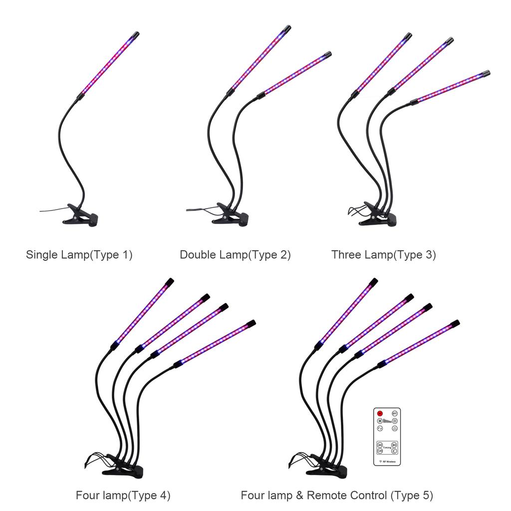 40W 80LEDs Grow Light with Blue Red Light Bulbs 4/8/12H Timer 9 Brightness Leves for Indoor Plant