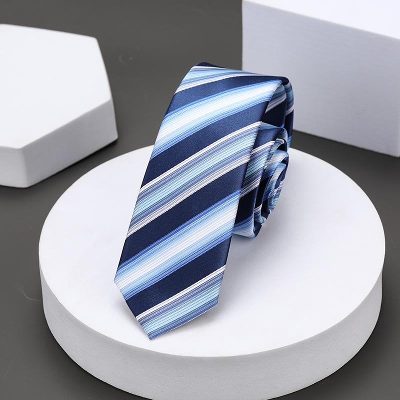 Version Coréenne Décontractée 5cm Hommes et Femmes Robe d'Affaires Marié Mariage Rayure Main Travail Étroit Paresseux Couleur Unie Cravate