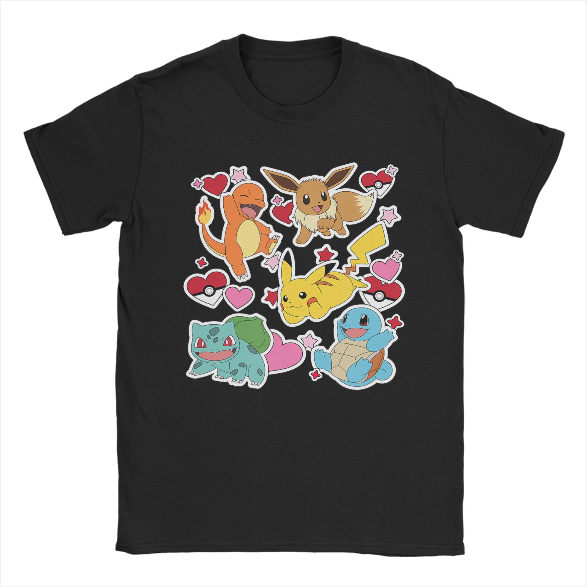 

Streetwear T Shirt Summer Pokemon Eevee Sleeping On Leaves Generation Novelty T-Shirts Cotton Tshirt Print Short Sleeve Tees L