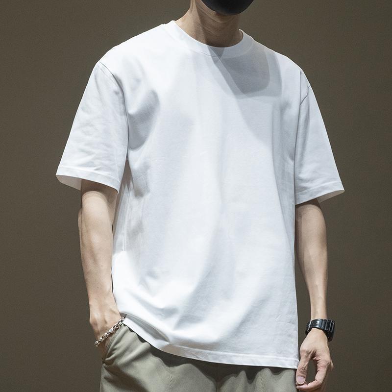 Retro Short Sleeved T-shirt for Men's Summer Fashion Brand Pure Cotton T-shirt with Fashionable Pattern