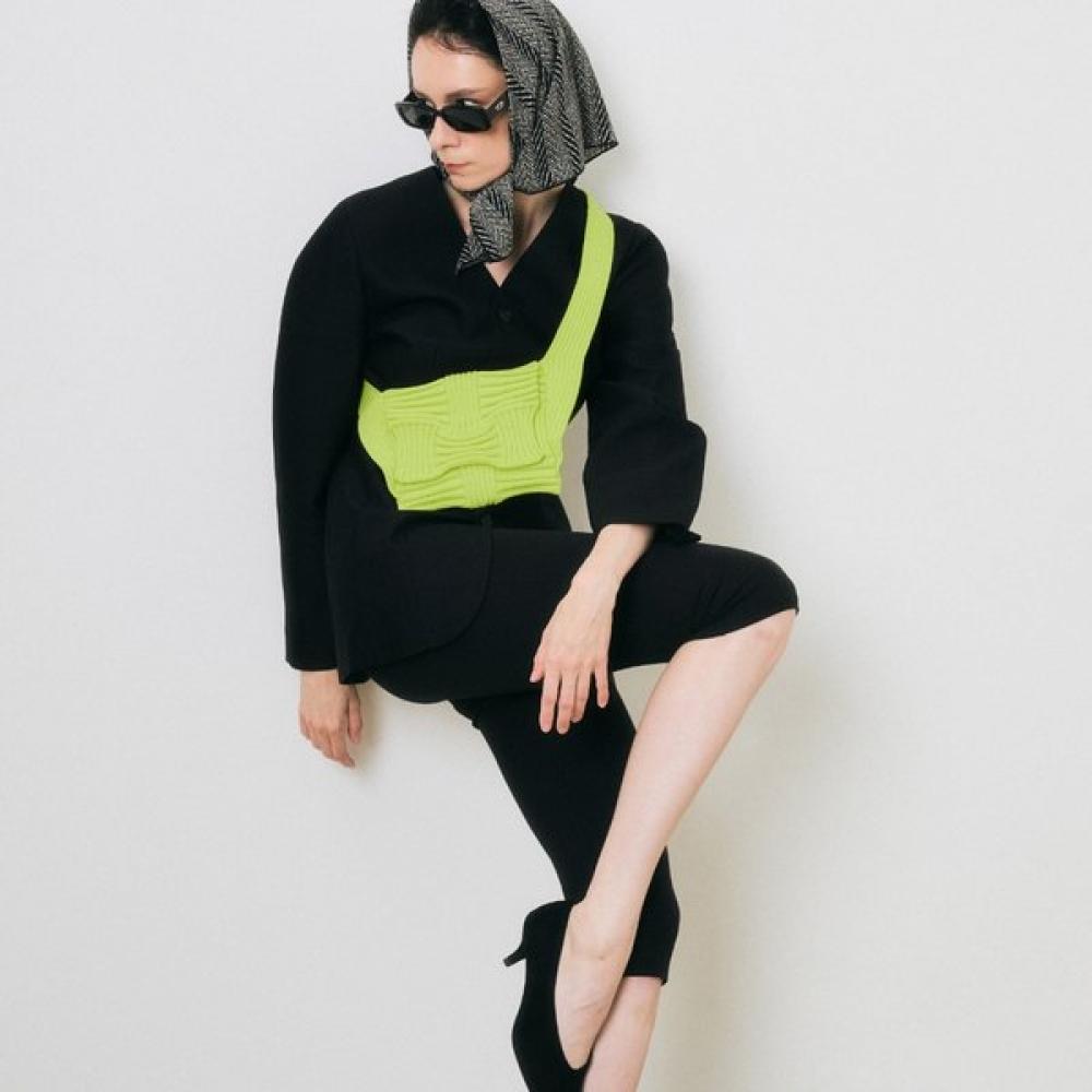 Pleatsmama Bow Crossbody Bag Lime