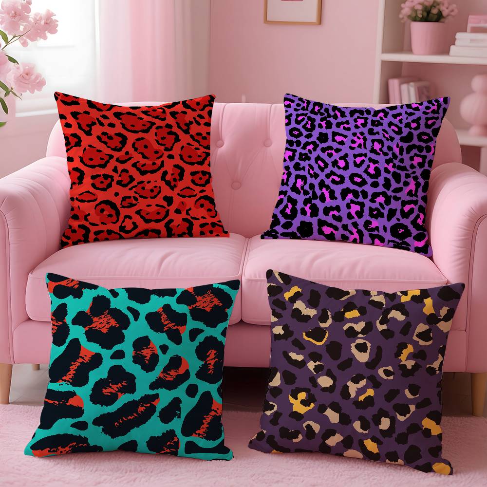 Art Leopard Print Texture Pillow Case Pattern Printing Pillowcase Living Room Sofa Cushion Cover Bedroom Room Decor