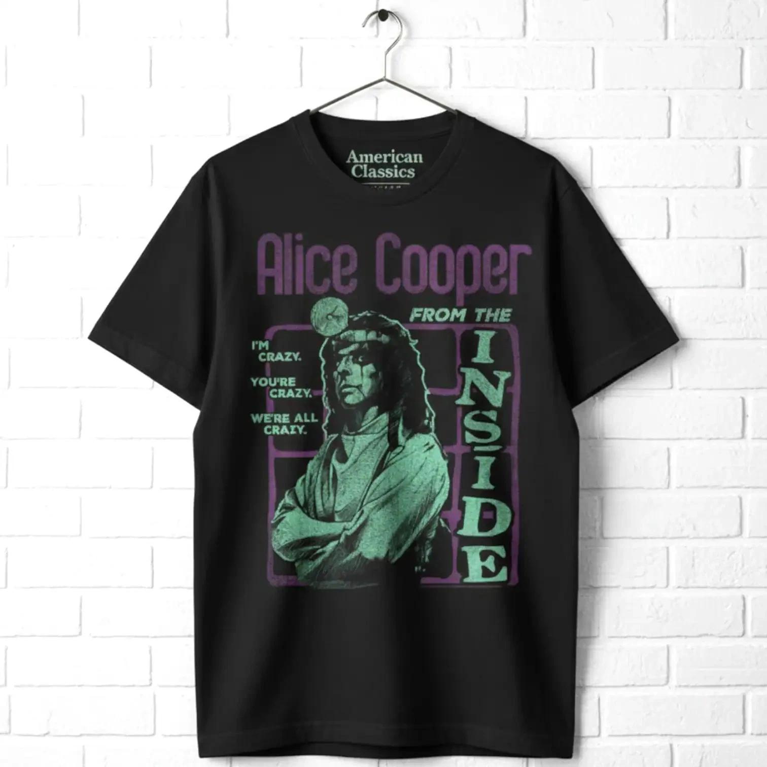 Alice Cooper From the Inside Men s T Shirt We re All Crazy Psycho Psychiatrist S