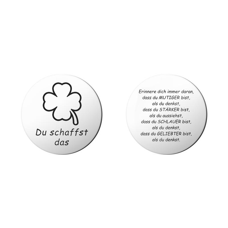 Double-Sided Stainless Steel Decision Coin with Custom Logo Leather Keychain