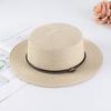Women's Retro British Style Sun Hat with Rhinestone Letter & Leather Belt