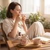Artistic Tea Infuser for Home Bathing Girl Loose Leaf Tea, Fine Mesh Strainer, Creative Resin Residue Free Strainer Sitting Figure Filter Cups