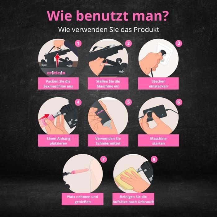 Machine sexuelle - Eroticon - Khalifa - 8 réglages d'intensité - Poussée jusqu'à 420 PPM - Angle réglable 120°