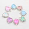 Factory Direct Sales of 10 Pieces of 16 * 20mm Mocha Peach Heart Water Diamond Button Flat Bottom with Loop DIY Clothing Necklac