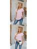 Spring & Summer Women's Loose Round Neck Eyelet Lace T-shirt