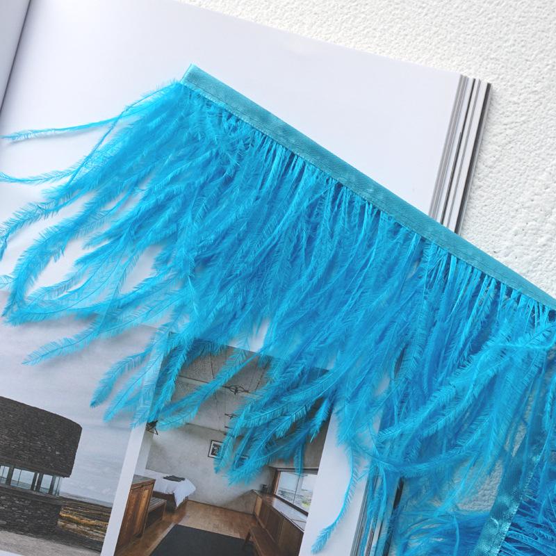 Ostrich Feather Fringe - Various Colors, 10-15cm, 1 Meter for Clothing Accessories