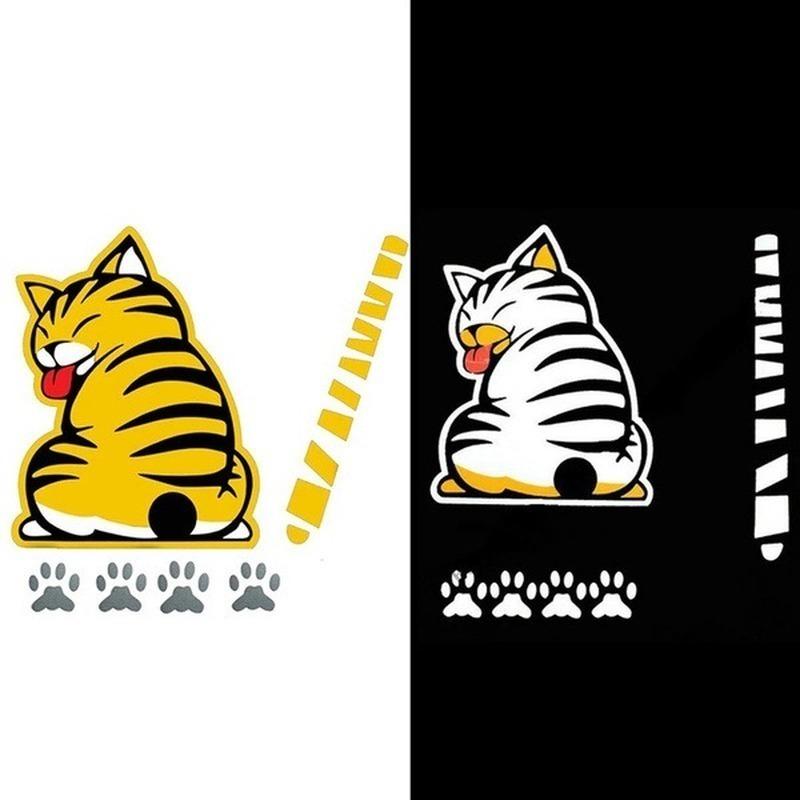 Creative Cat Moving Tail Paws Car Stickers Windshield Rear Wiper 3D Funny Cartoon Stickers Auto Decal Exterior Accessories