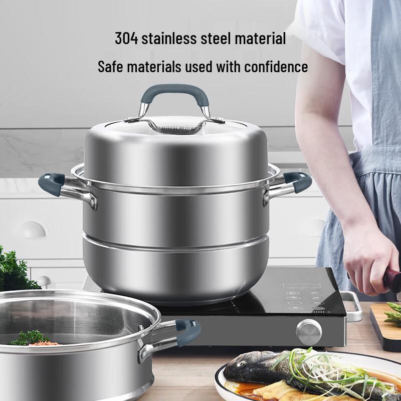 Kangbakh 304 Stainless Steel 3-Layer Steamer