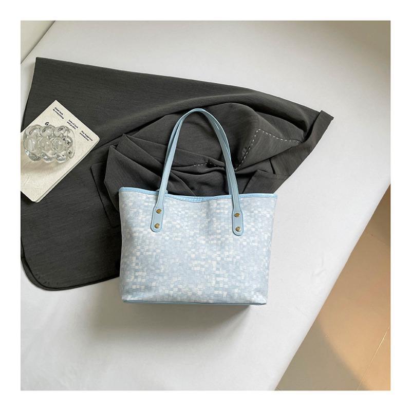 Bolso Tote Grande de Capacidad Simple y Elegante Bolso de Hombro de Color Sólido de Moda para Viajes Diarios para Mujer CLE