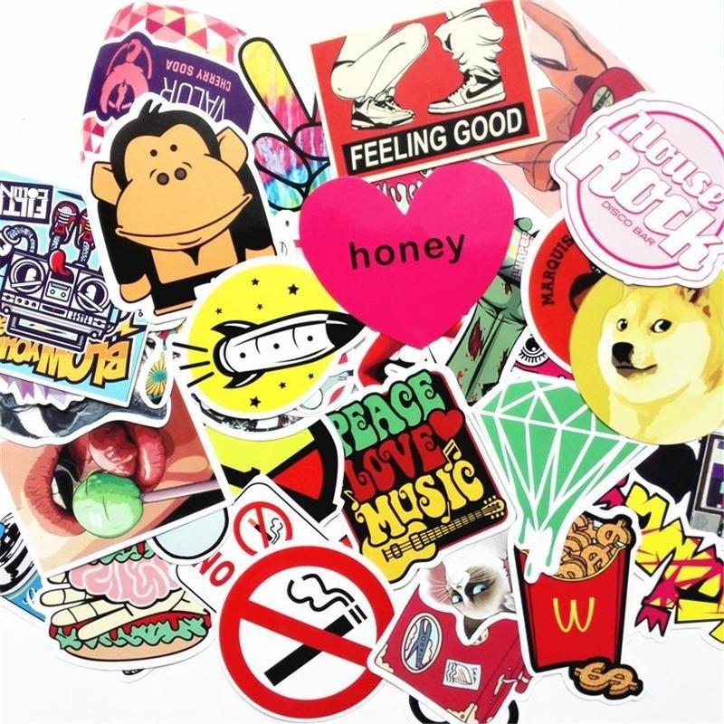 50 pcs/pack Classic Fashion Style Graffiti Stickers For Moto car&suitcase cool Skateboard stickers