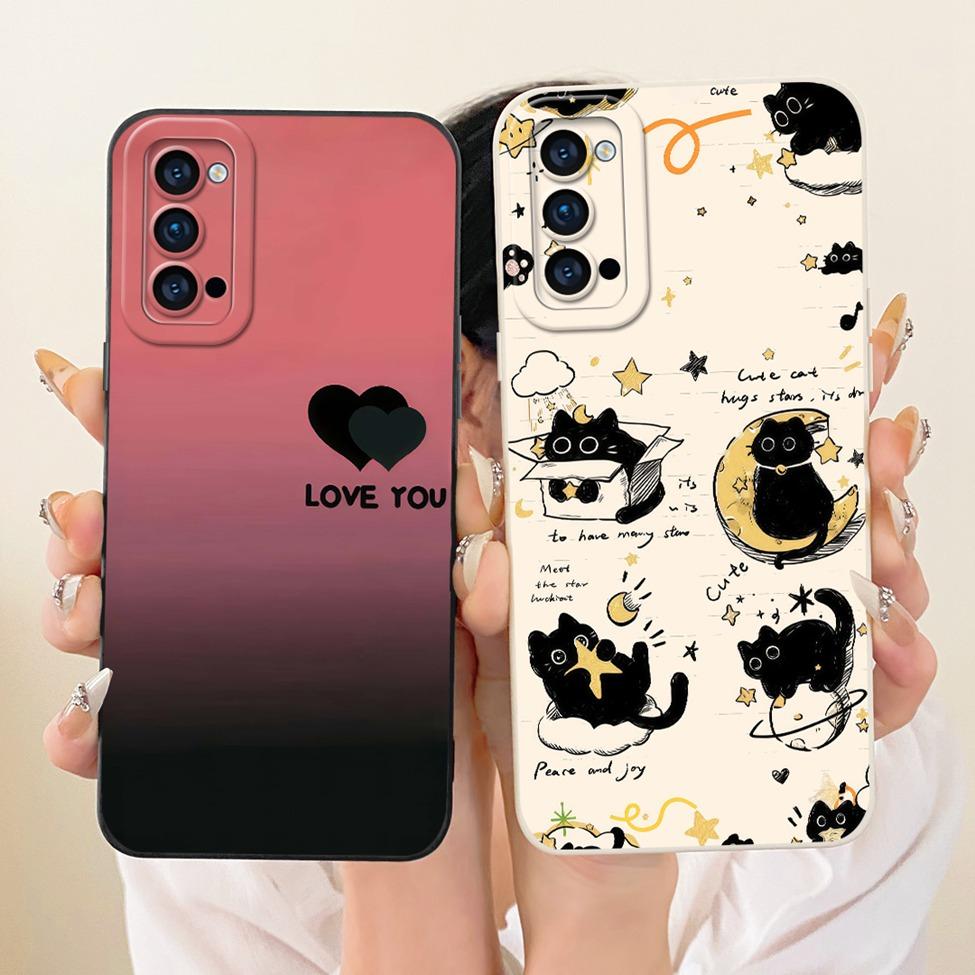 Pouzdro Pro Oppo Reno4 5G Kryt Módní Kreslené Roztomilé Vtipné Malované Silikonové Pouzdro Na Telefon Pro Oppo CPH2091 PDPM00 PDPT00