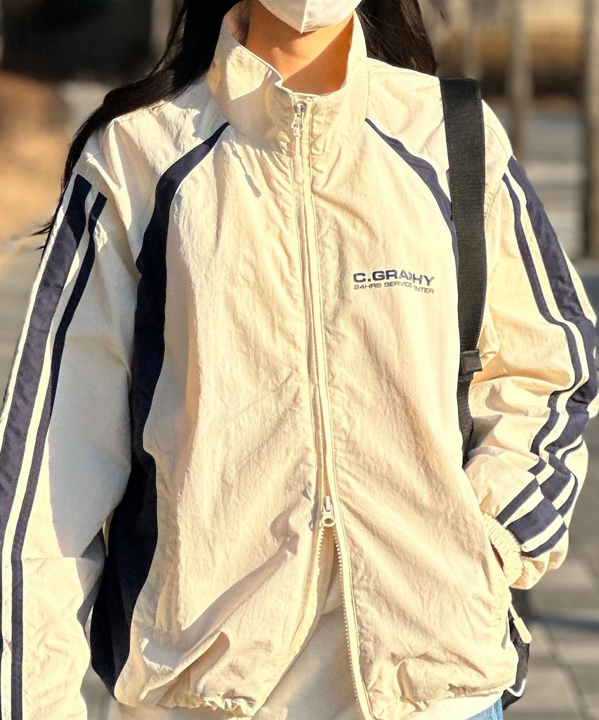 Cgp Track Nylon Jacket_Cream
