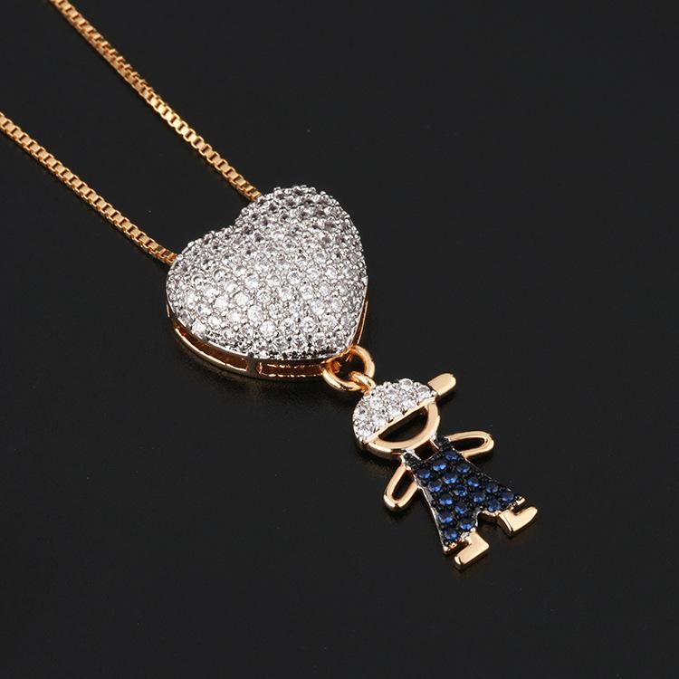 

Trend Necklace Female Creative Color Zirconium Cute Doll Pendant Personalized Love Necklace Pendant