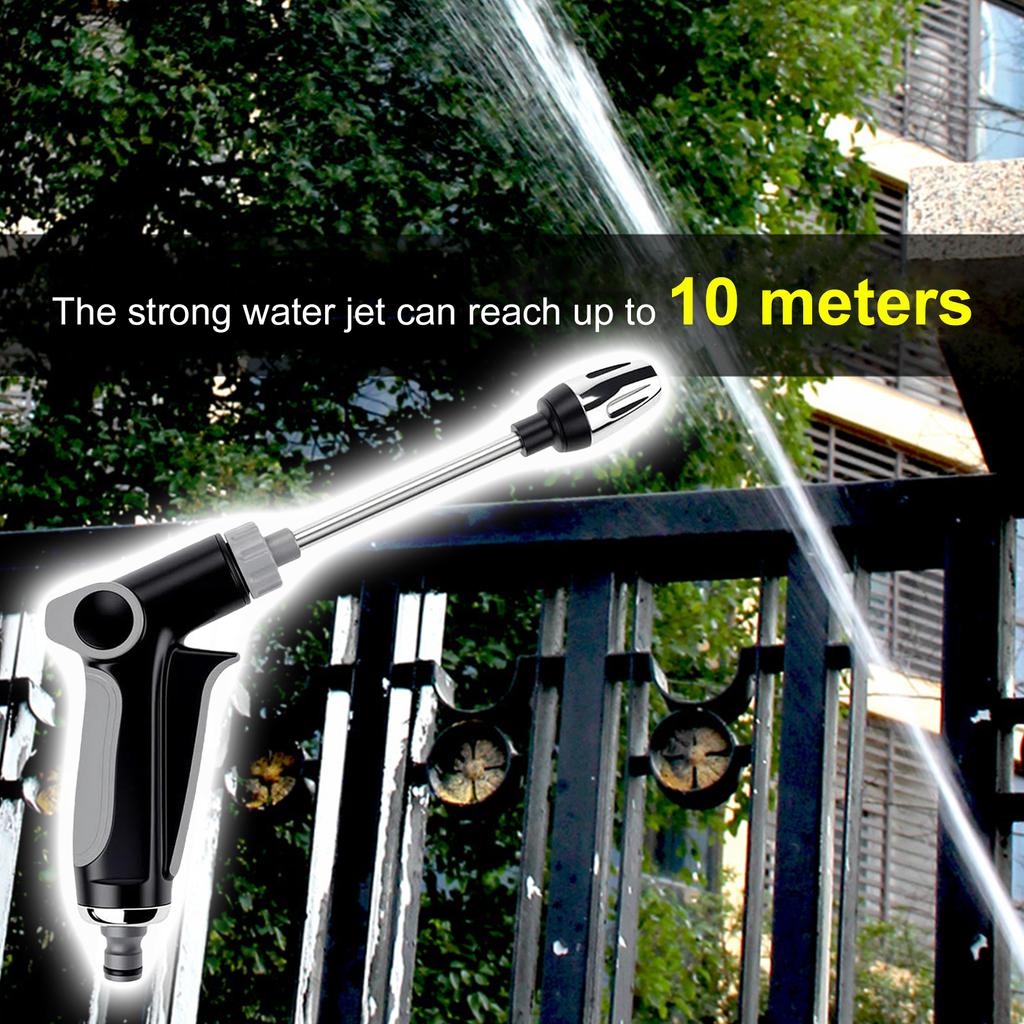Garden Hose Nozzle Fits 3/4in Expandable Hose Leakproof Hose Sprayer for Car Washing Garden Watering Patio Cleaning