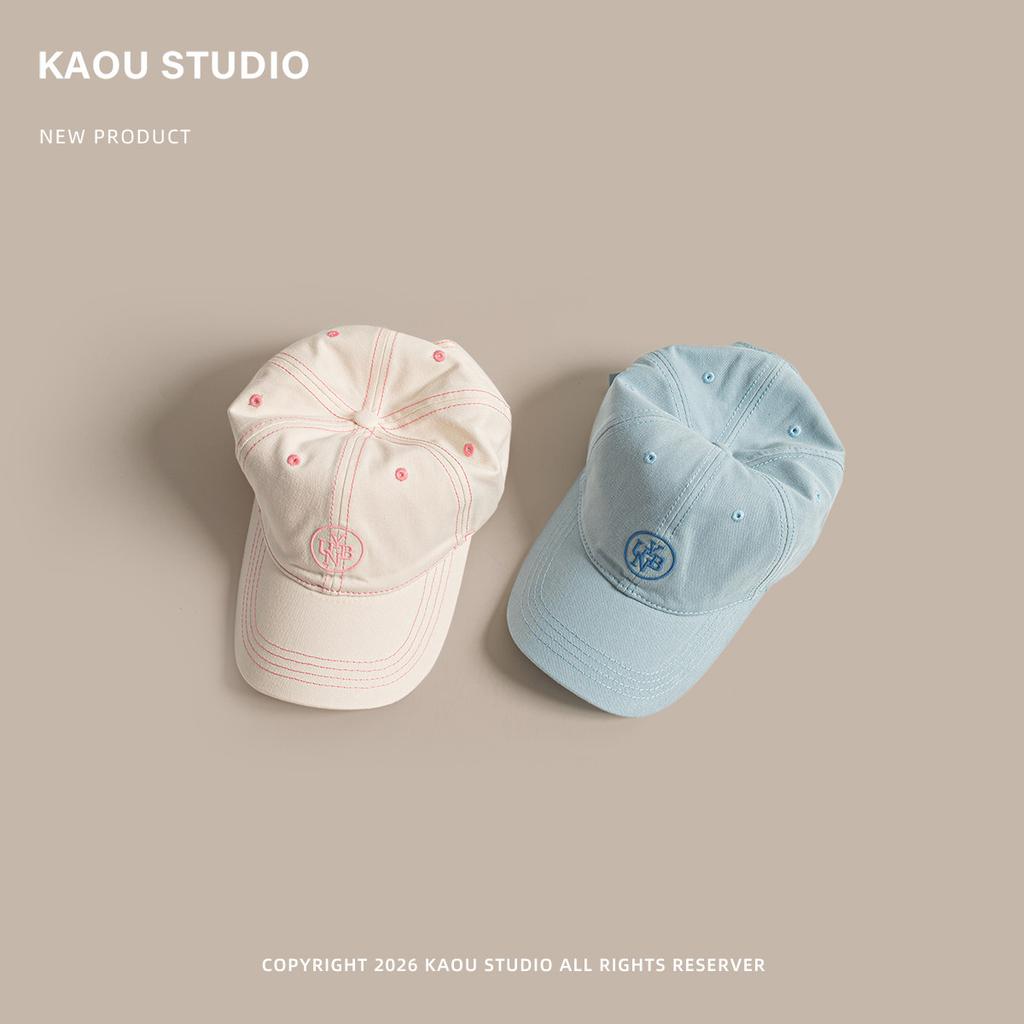 Korean Style Embroidered Baseball Cap Unisex Soft Top Duckbill Hat Spring Autumn Casual Streetwear Vintage Visor Cotton Sun Cap