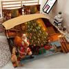 Luxurious Father Christmas Duvet Cover Pillow Cases Santa Claus Quilt Cover Bedding Set