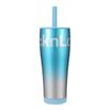 Sparkling Blue Stainless Steel Straw Tumbler