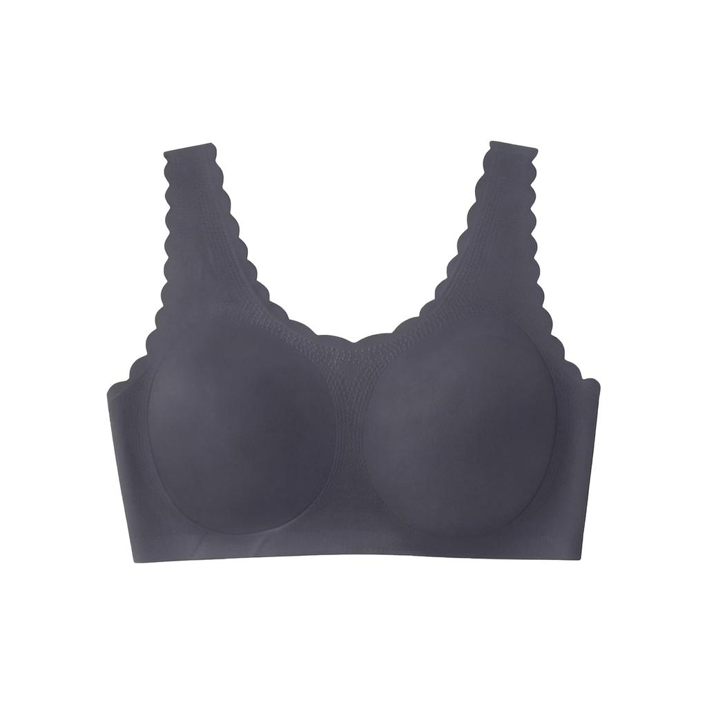 Zeriluna Exquisite lace versatile and comfortable underwear Fan-shaped edge comfortable bra with wide shoulder straps for everyday wear