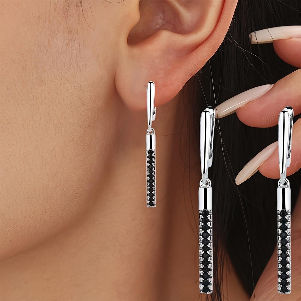 Black Awn Schwarzer Schmuck, lange Tropfen-Ohrringe für Frauen, Creolen, Geschenk-Ohrring