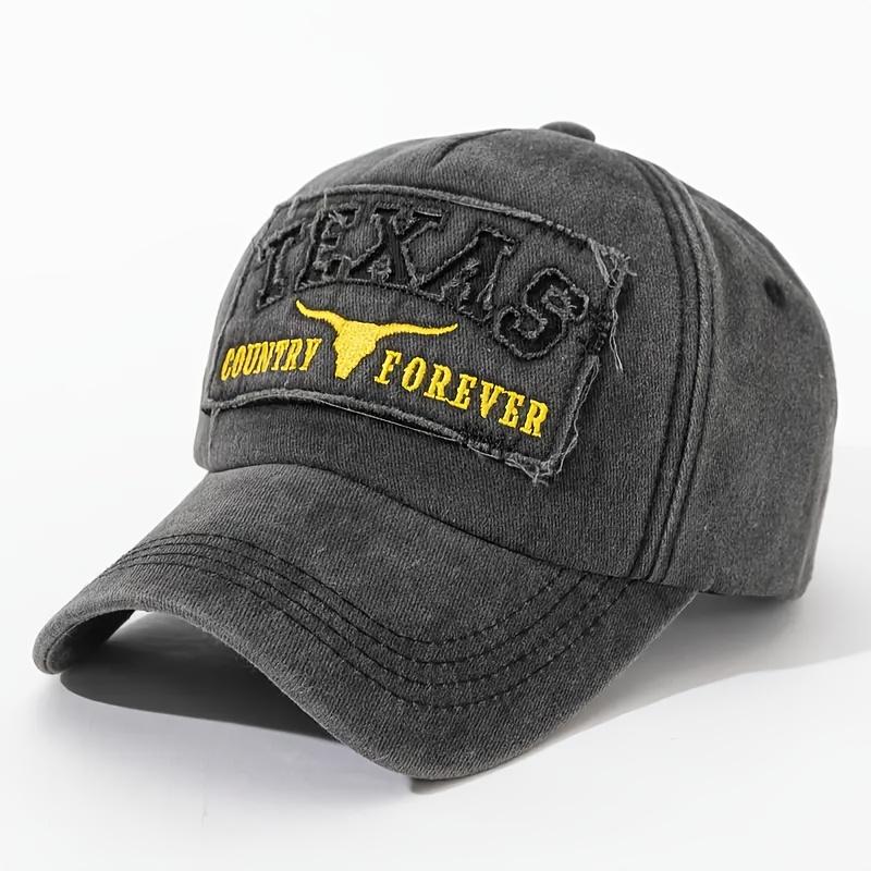 

Unisex Texas Embroidered Vintage Baseball Cap Distressed Washed Trucker Hat Adjustable Casual Sun Hat Outdoor Sports Dad Hat чорний