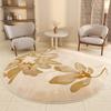 Cream Style Bedroom Decor Round Carpet Light Luxury Carpets for Living Room Thick Plush Bedside Floor Mat Fluffy Soft Lounge Rug