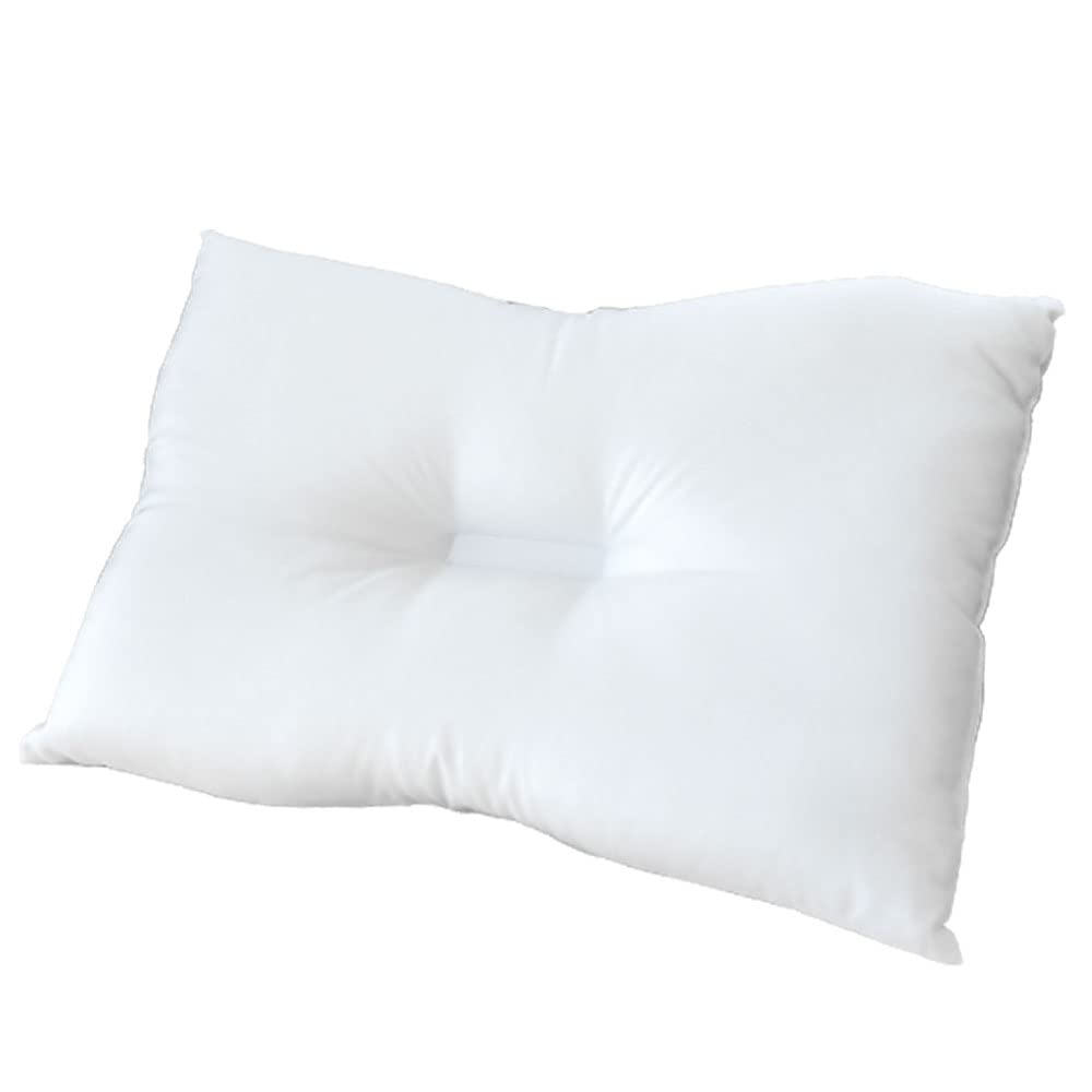Washable, Concave Pillow, 43 X 63 Cm, Made In Japan, Provides Head Support, Uses 400g of Teijin's Crystal (Crysta) Cotton, and Is Washable and White.