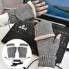 Electric Heating Gloves Knitting Heated Cold Weather Mittens With 3 Heat Settings Full & Half Fingers Warmer For Hiking Winter
