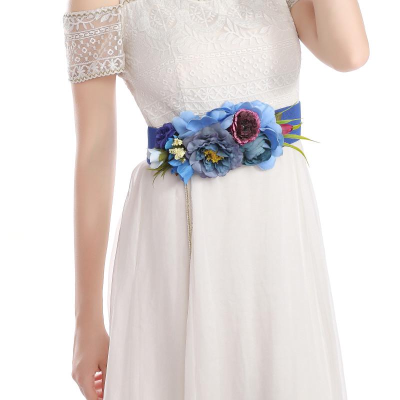 Bridal Feather Flower Elastic Waistband Accessory