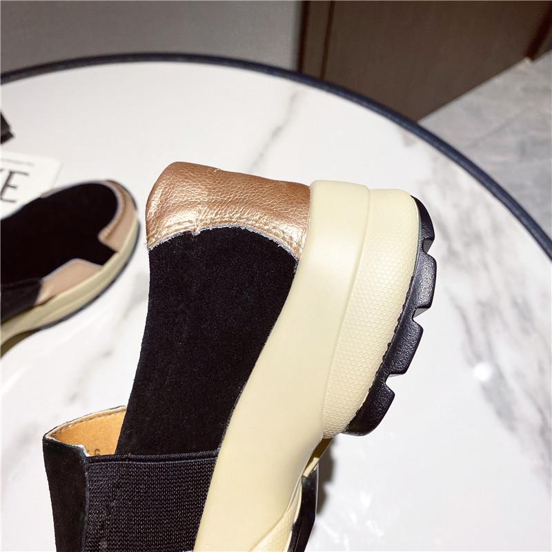 Damen Plateau-Loafer, lässig, elegant, schwarz, zum Reinschlüpfen, dicke Sohle, Shake-Schuh, Übergröße, Sneakers, Sportschuhe
