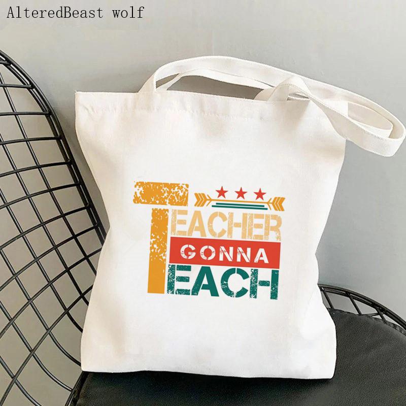 Women Shopper Bag Teacher Apple Tree Printed Kawaii Bag Harajuku Shopping Canvas Shopper Bag Girl Handbag Tote Shoulder Lady Bag