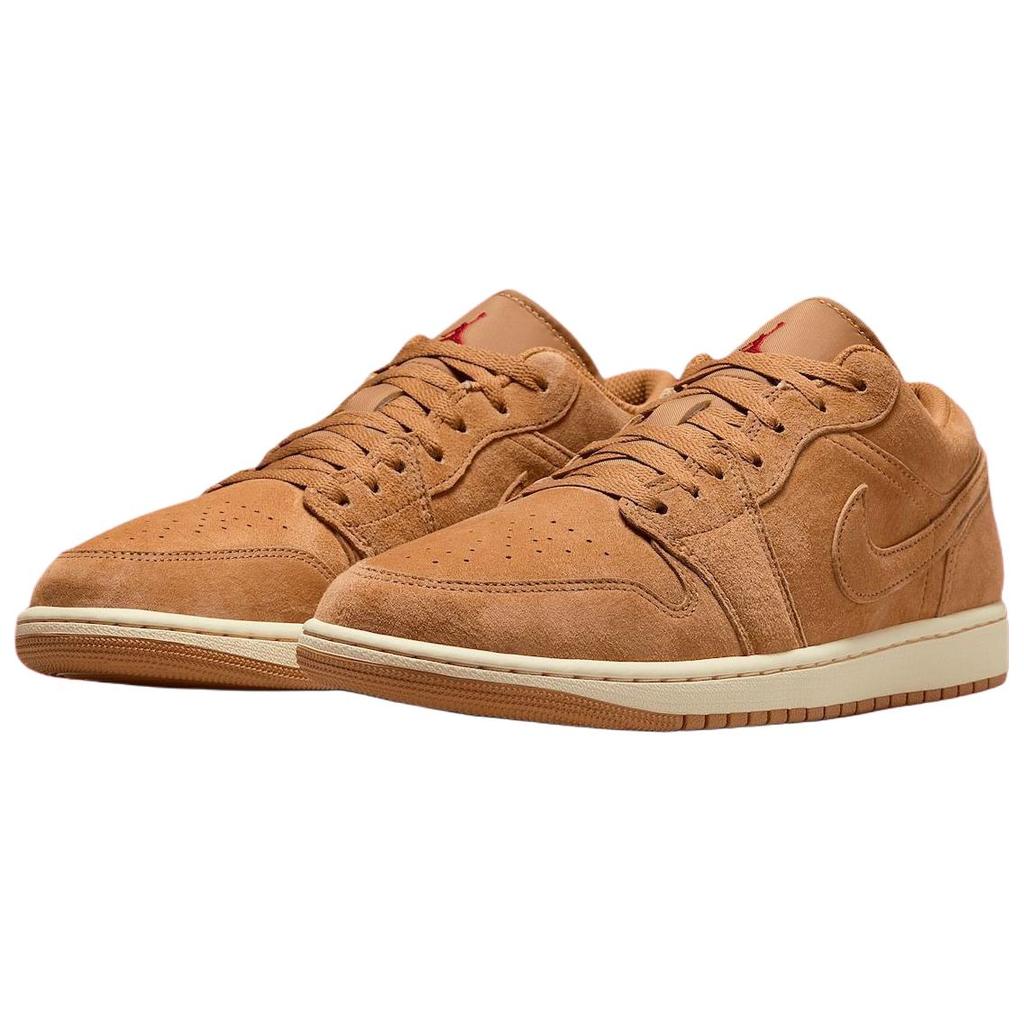 Jordan Air Jordan 1 Abrasion Resistant Low top Vintage Basketball Shoes Unisex Linen Brown HV4089-200