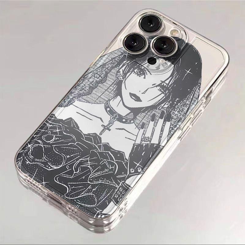 Manga Bride Wedding Clear Phone Case for iPhone 17 16 15 14 13 12 11 16E Series Pro Max Plus Double Layer Protection