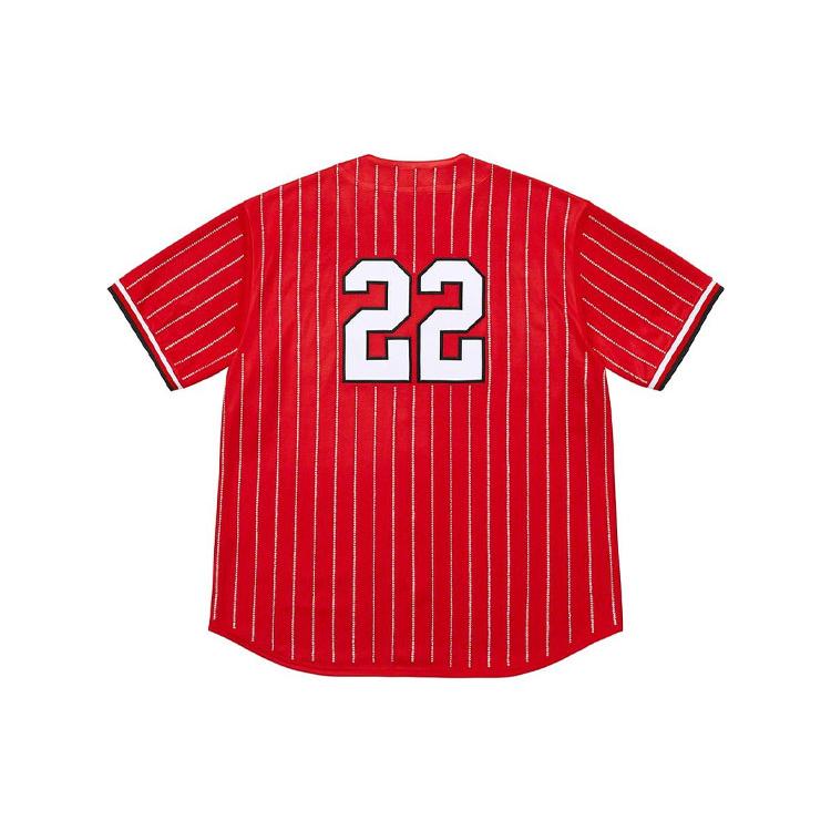 Supreme Rhinestone Stripe Baseball Jersey SUP-SS22-920