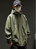 Men's Trendy Outdoor Hooded Windbreaker: Functional Loose-Fit Jacket for Spring, Autumn, Winter