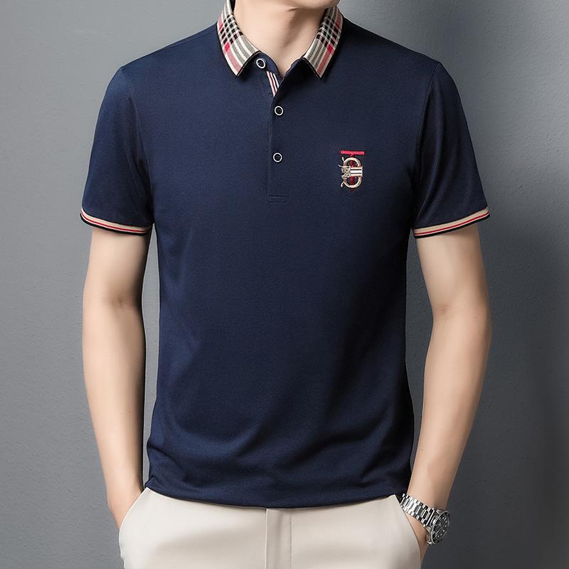 High-End Embroidered Short-Sleeved Polo Shirt Medium Business Trend Breathable T-Shirt Men'S Loose