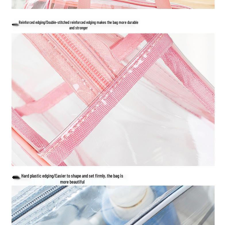 Fresh Clear Makeup Bag - Waterproof, Handheld, Single Shoulder, Toiletry Bag - Customizable