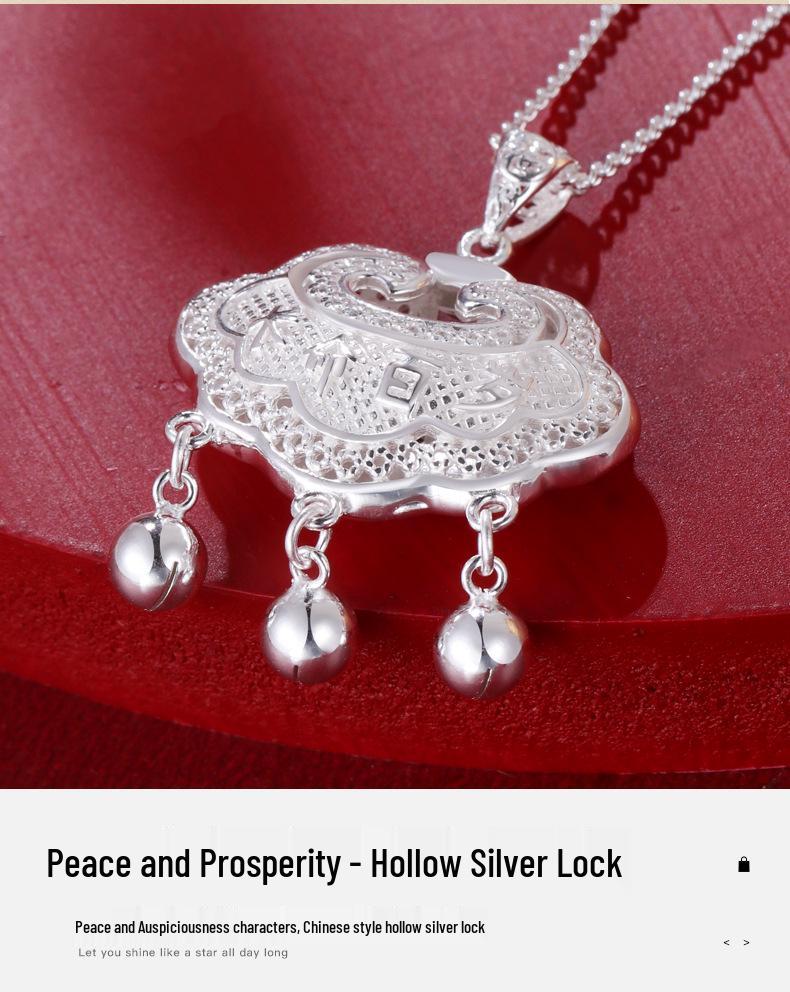 S999 Sterling Silver Year-After-Year Peace Baby Longevity Lock – Pure Silver Full Moon Gift