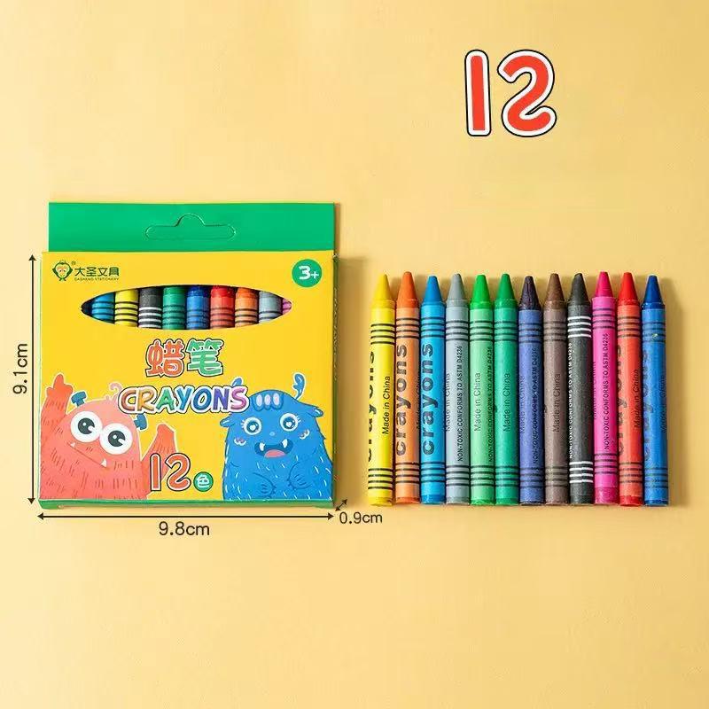 8/12/24Colors Wax Crayon Do not Dirty Hands Washable Crayons Drawing Painting Crayon Sticks Colored Wax Crayons Art Supply