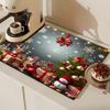 1Pcs Rubber Drying Mat With Christmas Style Print For Coffee Shop Restaurant Kitchen Carpet Tableware Durable Diatom Mud Table Mat Pet Mat Coffeeware