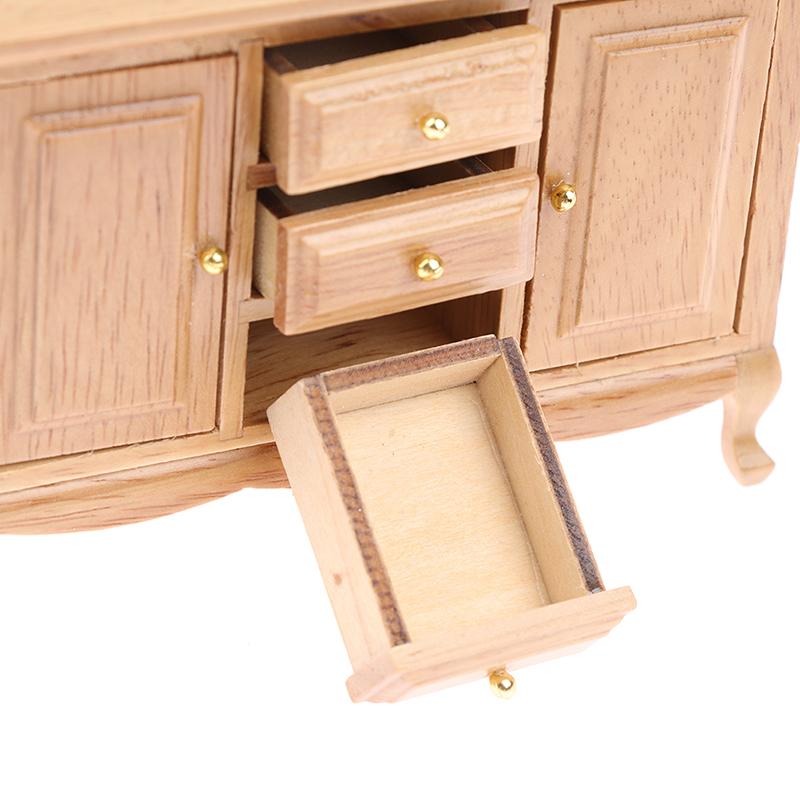 1/12 Dollhouse Mini Simulated Wooden Cabinet Dollhouse Furniture Accessories