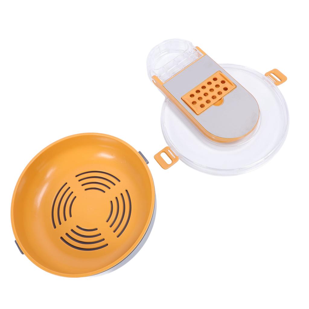Vegetable Slicing Set with Drain Container Versatile Food Chopper Grater Dicer for Home Kitchen Orange