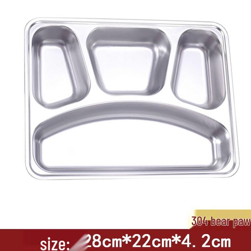 Cartoon Stainless Steel Partitioned Meal Plate