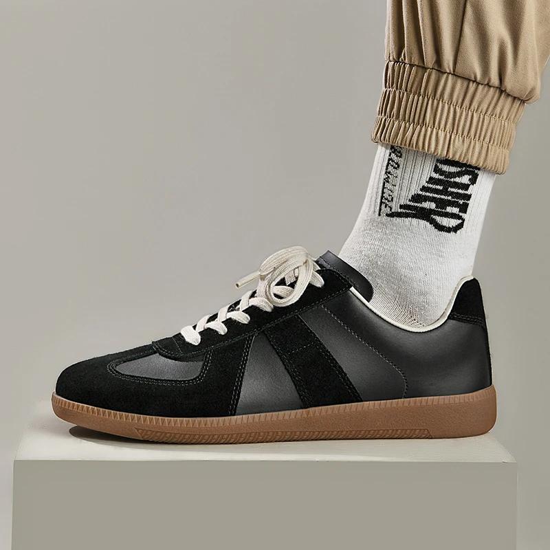 Fashion Leisure Walk Tenis Masculino Trainers Fashion Leather Men's Casual Shoes Lace Up  Simple Vulcanize Shoes Outdoor Male Sneakers