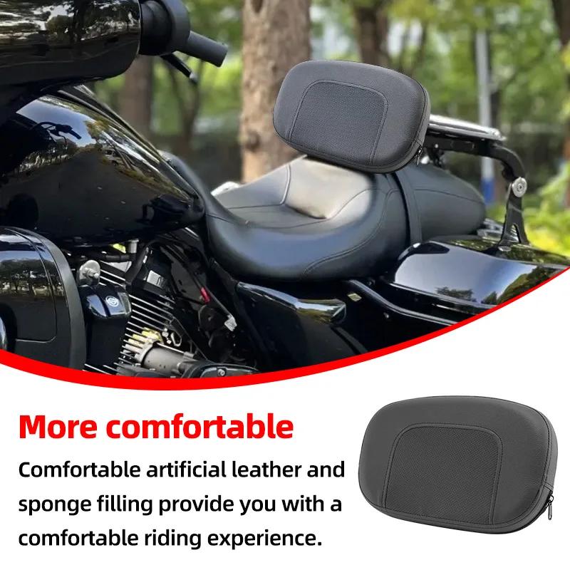 For Honda Yamaha Suzuki Harley Davidson Motorcycle Universal Black Rear Backrest Cushion Sissy Luggage Rack Passenger Pad
